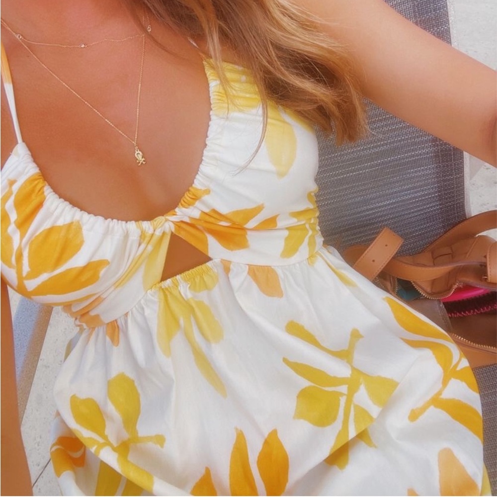 Zara Halter Orange Floral Dress